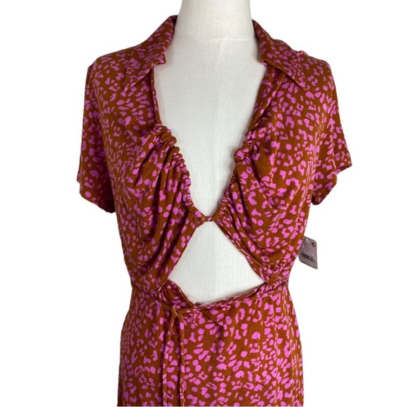 Free People Womens Cut Out Floral Mini Dress - Picture 2 of 14